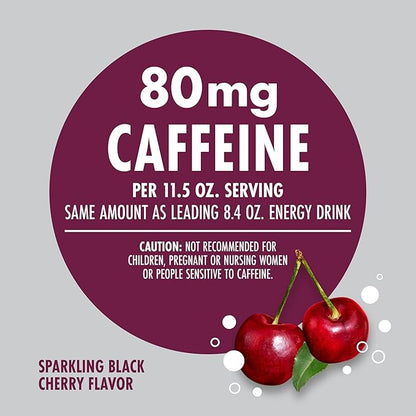 V8 +SPARKLING ENERGY Black Cherry Energy Drink, Made with Real Vegetable and Fruit Juices, 11.5 FL OZ Can 4 Count (Pack of 6)