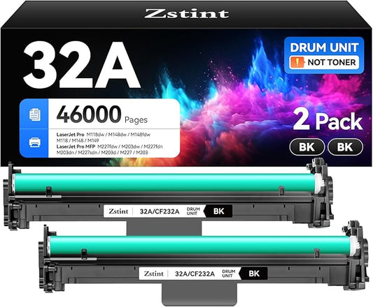 32A CF232A Drum Unit（Not Toner) Black 2-Pack Replacement for HP 32A CF232A Imaging Drum LaserJet Pro MFP M227fdn M227fdw M227sdn M203dn M203dw M118dw M148dw M148fdw M149fdw M203 M206 M227 M230 Printer