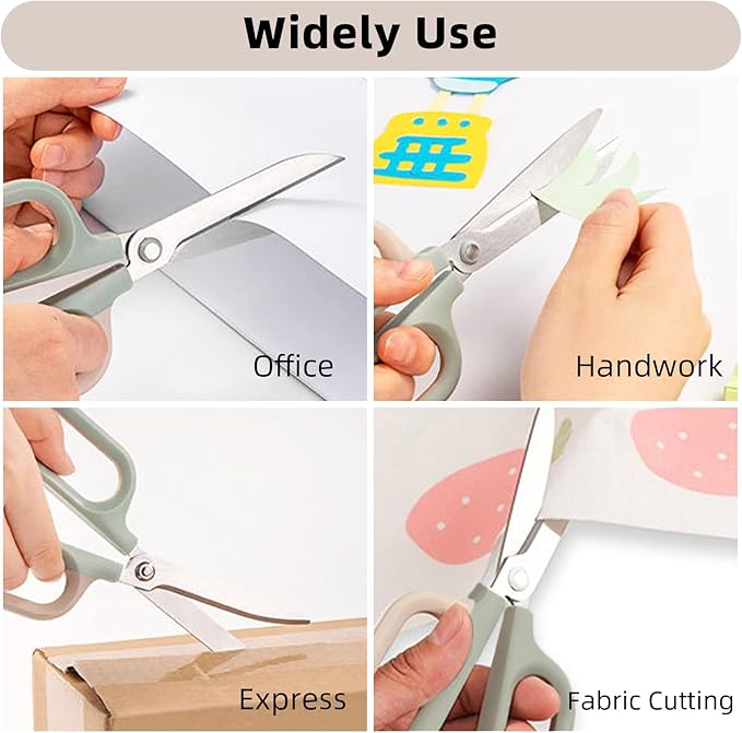 Multipurpose Scissors, Comfort-Grip Handles Sharp Scissors for Office Home School Craft Sewing Fabric Supplies (7", Green-1)