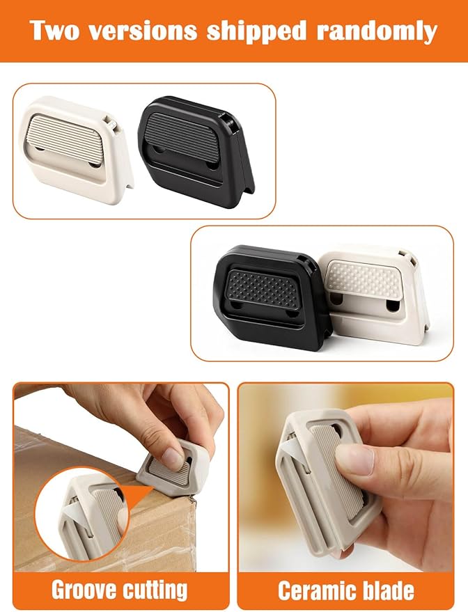 2 PACK Magnetic Box Cutter, Retractable Utility Knife with Ceramic Blade, Stays Sharp Up to 10X Longer, Safe for Kids,Home and Office, Cardboard Cutting Tool