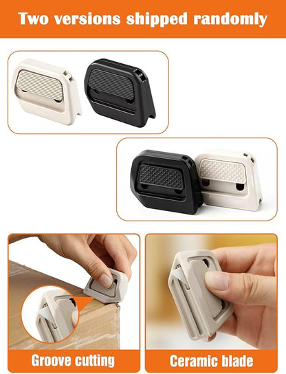 2 PACK Magnetic Box Cutter, Retractable Utility Knife with Ceramic Blade, Stays Sharp Up to 10X Longer, Safe for Kids,Home and Office, Cardboard Cutting Tool