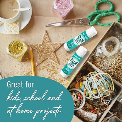 Glue Sticks for Kids, White Glue Sticks Bulk 6 Count, 1.3 Ounce, Washable All Purpose, for Kids, School and Home