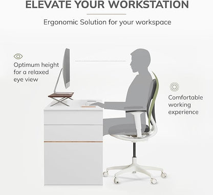 Anji Mountain Monitor Stand - Desktop Organizer & Laptop Riser, Ergonomic Monitor Riser, Space-Saving Monitor Stand for Desk, Durable Construction, Easy Assembly, Ideal for Home & Office,Black