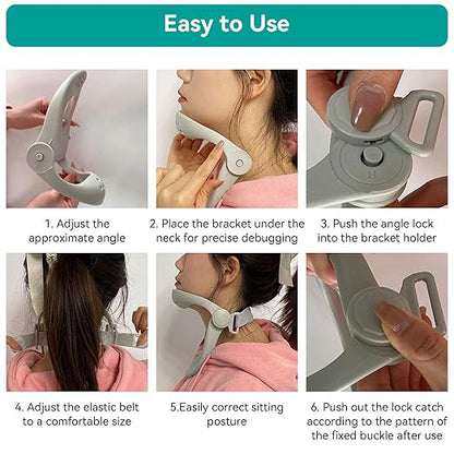 Agatige Neck Brace for Posture, 360 Degree Adjustable Neck Support Posture Spine Corrector Neck Brace Cervical Traction Device for Women and Men Cervical Spine Pressure Relief (1PCS)