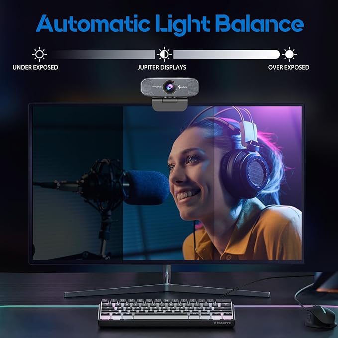 Angetube 1080P Webcam with Microphone, HD Streaming Webcam/USB Auto Focus Web Camera/Cam for PC Computer Desktop Laptop Compatible with/Zoom/Skype/Teams/Windows/Mac,2025 Update
