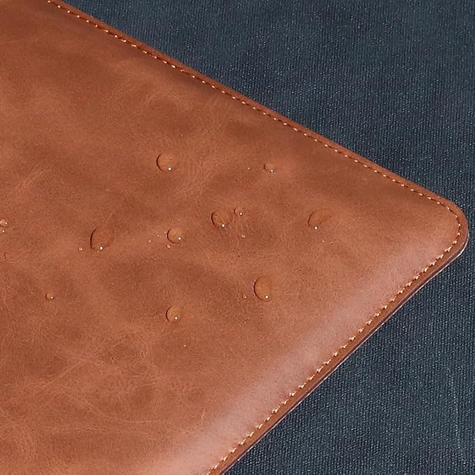 Leather Laptop Sleeve Compatible with MacBook Pro 16 Inch M4 M3 M2 M1 Pro/Max＆MacBook Air 15 Inch M4 M3 M2, Genuine Leather Protective Case Cover,Brown