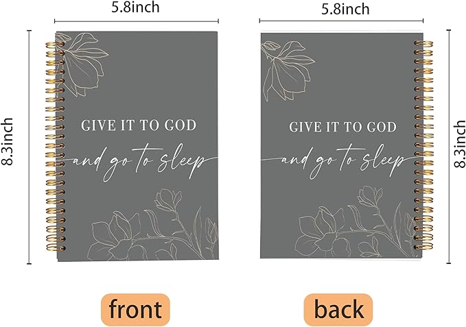 Give It To God And Go To Sleep Spiral Notebook,Bible Notebook Journal for Women Men Writing,College Ruled Spiral Notebook 5.5X8.3 Inch