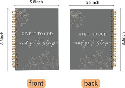 Give It To God And Go To Sleep Spiral Notebook,Bible Notebook Journal for Women Men Writing,College Ruled Spiral Notebook 5.5X8.3 Inch