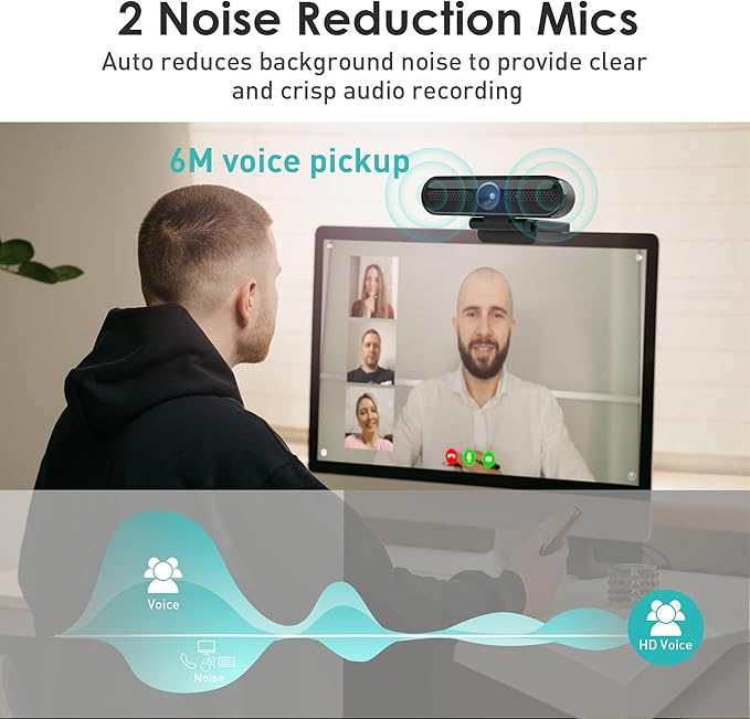 saylas 2K Webcam with Microphone, FHD Streaming Camera with 2K/1080P, 78°FOV, Privacy Cover, Plug & Play USB Web Cam, Autofocus, Webcam for PC, Computer Web Camera for Laptop, Desktop, Mac