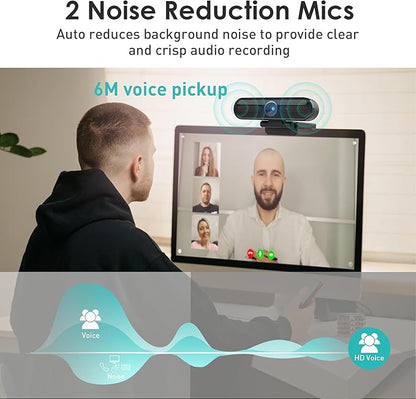 saylas 2K Webcam with Microphone, FHD Streaming Camera with 2K/1080P, 78°FOV, Privacy Cover, Plug & Play USB Web Cam, Autofocus, Webcam for PC, Computer Web Camera for Laptop, Desktop, Mac