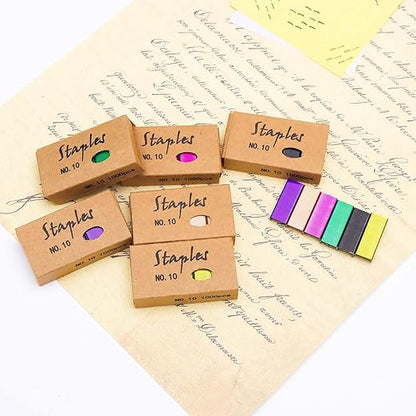 NatSumeBasics 6000 Colorful Mini Staples #10 Colored Staples for Mini Stapler Refill, No.10 Tiny Staple Smaller Than Standard Staple (6000 Assorted)