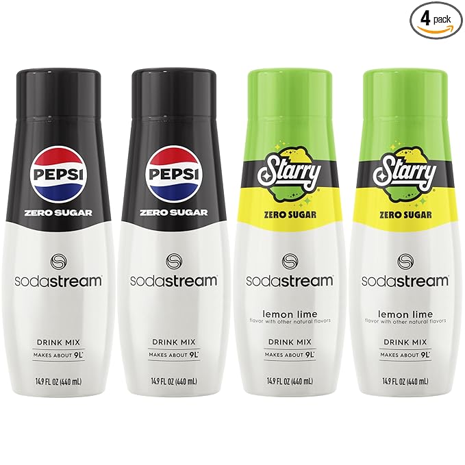 SodaStream® Pepsi® Starry® Zero Sugar Beverage Mix Variety Pack (440ml, Pack of 4)