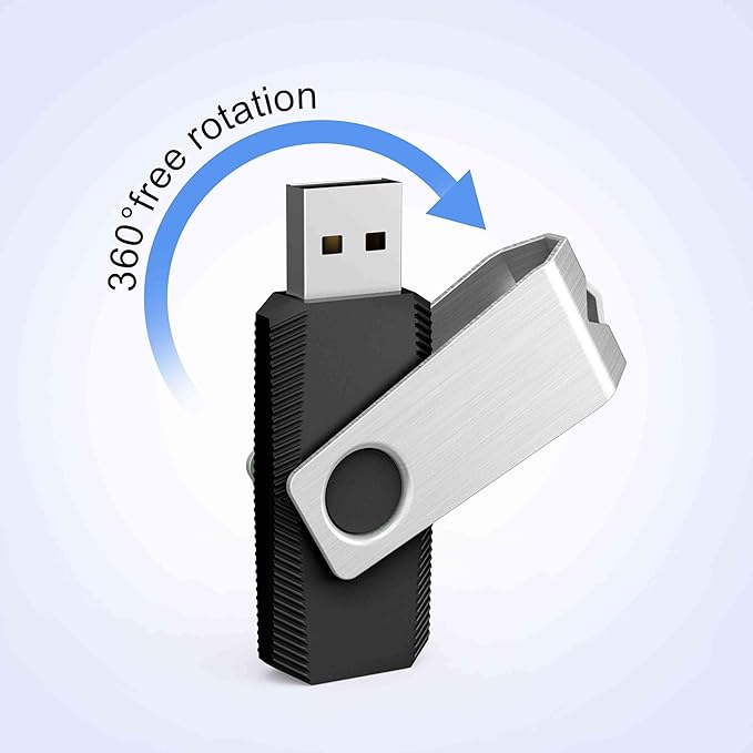TOPESEL USB Storage Flash Drive,100PCS 8GB Bulk USB 2.0 Flash Drive Bulk Pack, Flash Drives Memory Stick, USB Drive Thumb Drives Flash Memory Stick Swivel (8G, 100 Pack, Black)