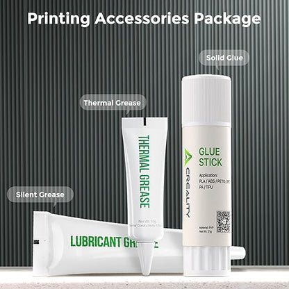Creality 3D Printer Glue Sticks Set, Thermal Grease + Lubricant Grease + Glue Stick for Hot Bed Warping Reducing 3D Printer Bed Adhesive PVP Solid 3D Gloop for PLA/ABS/PETG/PC/PA/TPU