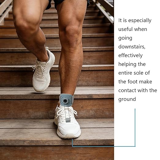 AFO Foot Drop Brace for Walking 2026 Upgraded - Soft Strap with Hard Shell, Reinforced Snap-Fit Lock, Support for Mild Foot Dragging, Tripping, Abnormal Posture,Gray