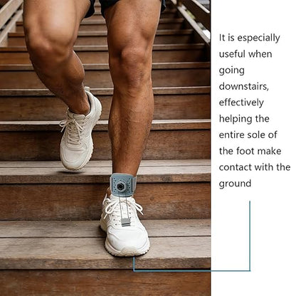 AFO Foot Drop Brace for Walking 2026 Upgraded - Soft Strap with Hard Shell, Reinforced Snap-Fit Lock, Support for Mild Foot Dragging, Tripping, Abnormal Posture,Gray