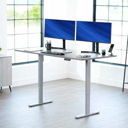 VIVO Electric 71 x 36 in Standing Desk, Memory Height Adjustment, 1B Series, Dark Gray Top Gray Frame, DESK-KIT-1G7G-36