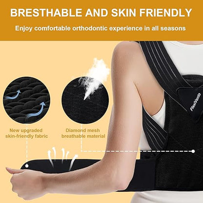 Back Brace Posture Corrector for Women and Men High Support Adjustable Lightweight Upper, Back Straightener for Neck Shoulder & Upper/Lower Back Pain Relief Under Clothes Breathable Invisible (Medium)