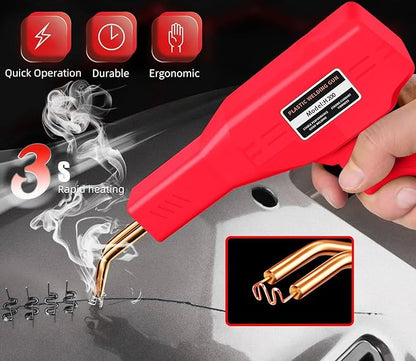 200W Plastic Welder, 2000PCS Staples 10PCS Sandpaper, Plastic welding Kit, Plier Custom Carry Case, Plastic Repair Car Bumper Repair Simplicity Of Use (Red)