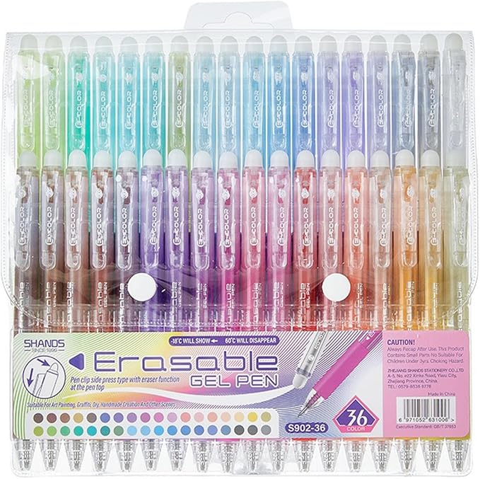 Retractable Erasable Gel Pens Clicker,Fine Point 0.7mm Smooth Writing Pens,Cute Pens For Writing Journaling Taking Notes School Office Home. (36 Colors)