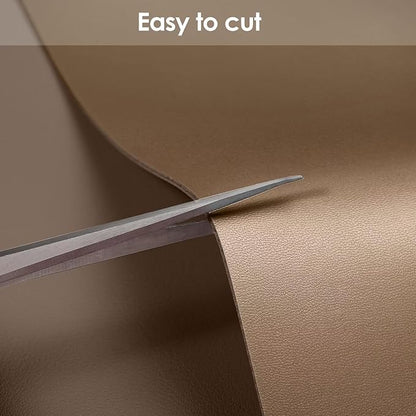 Leather Table Cover,1.8mm Thick,17x54 Inch Desk Cover,Dresser Cover Top,Dresser Protector Top,Dresser Cover,End Table Cover.(Mud Color+Champagne Gold,17x54)