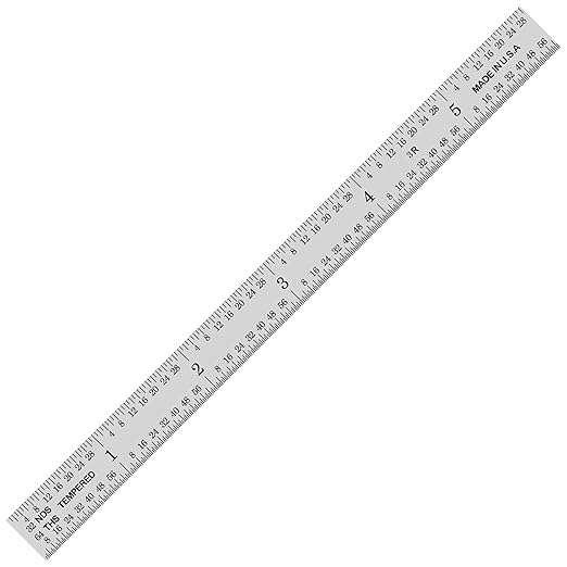 PEC Tools 6" Flexible Mechinist Ruler, High-Quality Stainless Steel, 3R Graduation (1/32", 1/64", 1/10", 1/50"), Trusted by Professionals, Made in USA