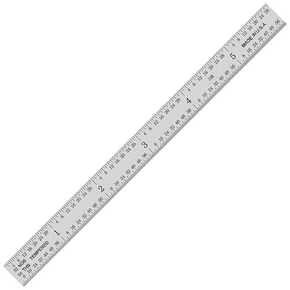 PEC Tools 6" Flexible Mechinist Ruler, High-Quality Stainless Steel, 3R Graduation (1/32", 1/64", 1/10", 1/50"), Trusted by Professionals, Made in USA