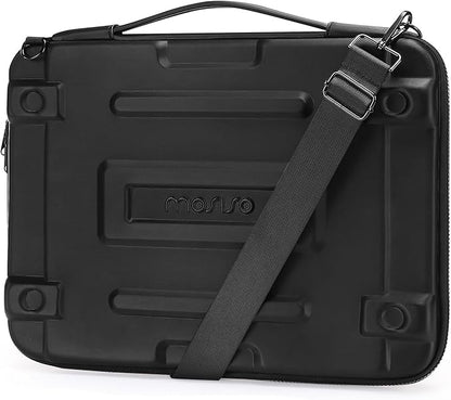 MOSISO Hard Shell Laptop Case Sleeve, 15.6 inch Computer Bag Compatible with MacBook, HP, Dell, Lenovo, Asus, Notebook, 16 inch Abstract Geometric Waterproof Carrying Case Bag with Strap, Black