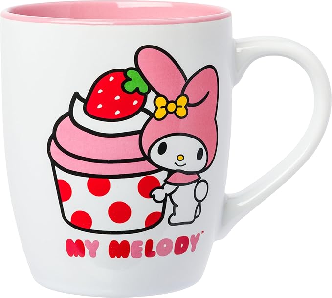 Silver Buffalo Sanrio Hello Kitty and Friends Jumbo Curved Ceramic Mug Featuring My Melody, 25 Ounces