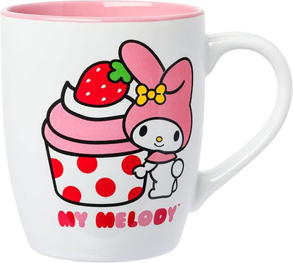 Silver Buffalo Sanrio Hello Kitty and Friends Jumbo Curved Ceramic Mug Featuring My Melody, 25 Ounces