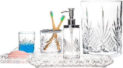 Godinger Bathroom Tumbler Cup Glass, Water Glass, Toothbrush Holder - Dublin Crystal Collection, 7oz