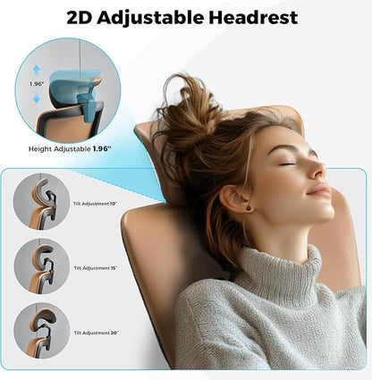 EUREKA ERGONOMIC Leather Desk Chair, High Back Office Chair, Microfiber PU Leather Office Chair with Wheels, Executive Office Chair Comfy for Home & Office, Brown