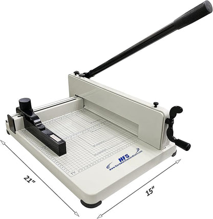 HFS(R) Heavy Duty Guillotine Paper Cutter 400 Sheet Capacity | Solid Steel Construction (A4-12'' Paper Cutter)