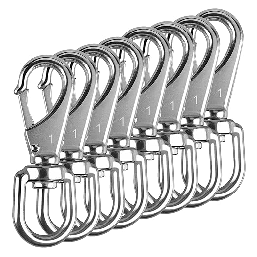KINLINK 304 Stainless Steel Swivel Snap Hooks, 8 Pack 3.5 Inch Flag Pole Clips, Heavy Duty Spring Snap Hooks for Flagpole Rope, Dog Leash, Keychain, Boat Anchor Rope, Bird Feeder