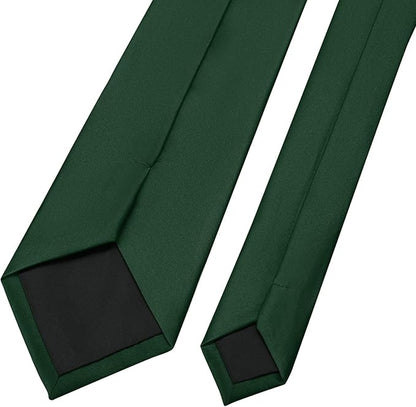 KOOELLE Men's Ties Solid Pure Color Plain Neckties Formal Black Ties For Men