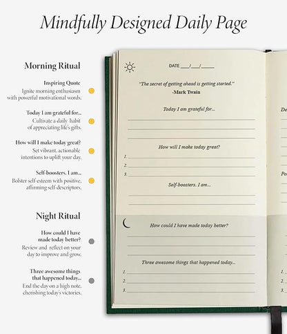 The Original Gratitude Journal for Men 2026 & Women Uplifting Quotes & Prompts for Happiness & Positive Mindset - Daily Journal for Affirmation, Reflection & Mindfulness - Premium Green Cover