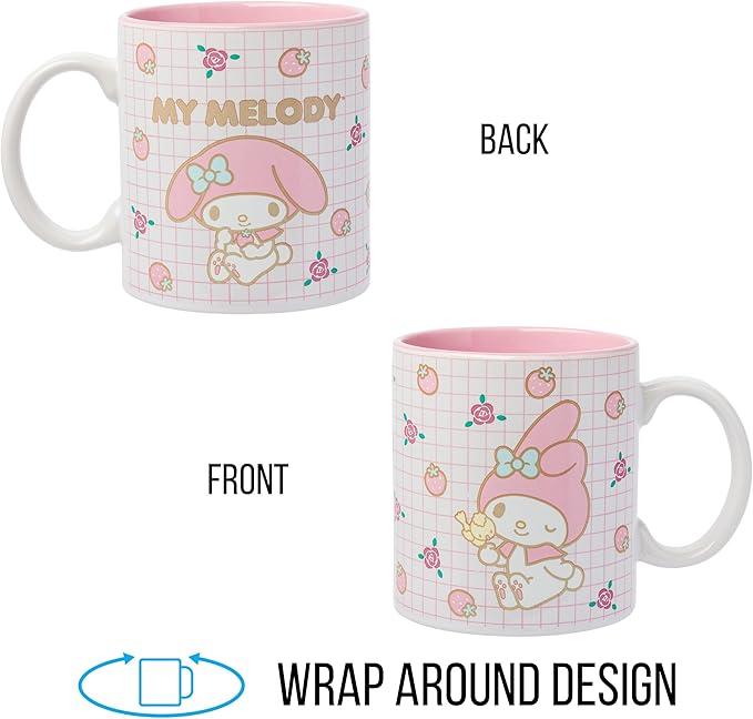 Silver Buffalo Sanrio Hello Kitty and Friends My Melody Ceramic Mug, 20 Ounces