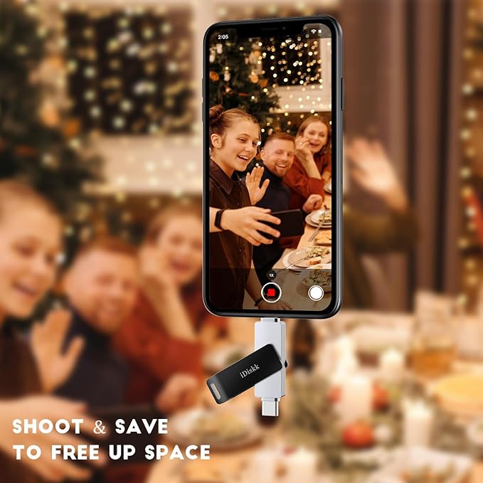 App-le Certified 1TB iPhone 17 iDiskk Photo Vault for iPhone USB Storage Photo Flash Drive Transfer Stick for iPhone Picture External Storage iPad Lightning USB C Android Photo Storage Photo Stick