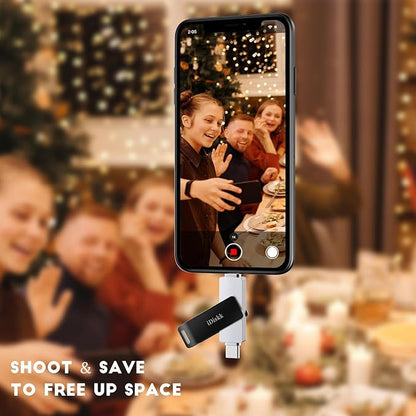 App-le Certified 1TB iPhone 17 iDiskk Photo Vault for iPhone USB Storage Photo Flash Drive Transfer Stick for iPhone Picture External Storage iPad Lightning USB C Android Photo Storage Photo Stick