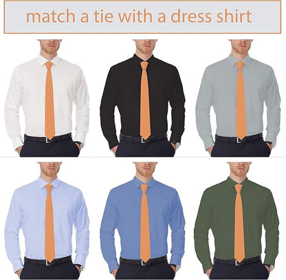 Men's Oxford Matt Neckties Solid Color for Adults Tuxedo Classic Design, by Bow Tie Hosue