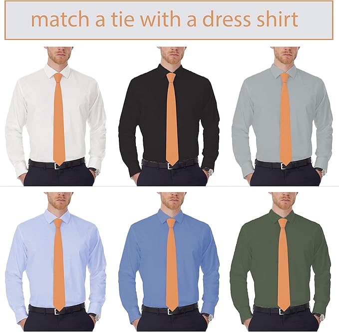 Men's Oxford Matt Neckties Solid Color for Adults Tuxedo Classic Design, by Bow Tie Hosue