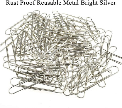 HAHIYO Paper Clips Sturdy 2 inches Length 100 Pack Paperclips Heavy Duty Tight Grip Rust Proof Reusable Metal Bright Silver for Home Office School