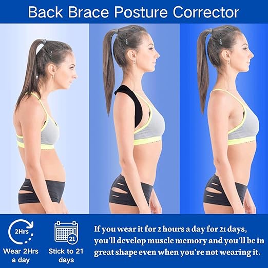 Posture Corrector for Women and Men, Adjustable Back Brace for Men Lower Back, Breathable Back Brace Posture Corrector for Shoulder and Neck Pain Relief