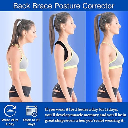 Posture Corrector for Women and Men, Adjustable Back Brace for Men Lower Back, Breathable Back Brace Posture Corrector for Shoulder and Neck Pain Relief