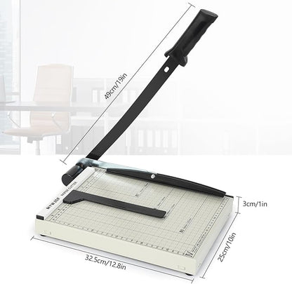 Paper Cutter Guillotine Paper Cutter Paper Trimmer Paper Cutter with 8 Sheet Capacity Paper Slicer with SafetyGuard and Blade Lock, Paper Cutter Slicer for Office Home School Gray