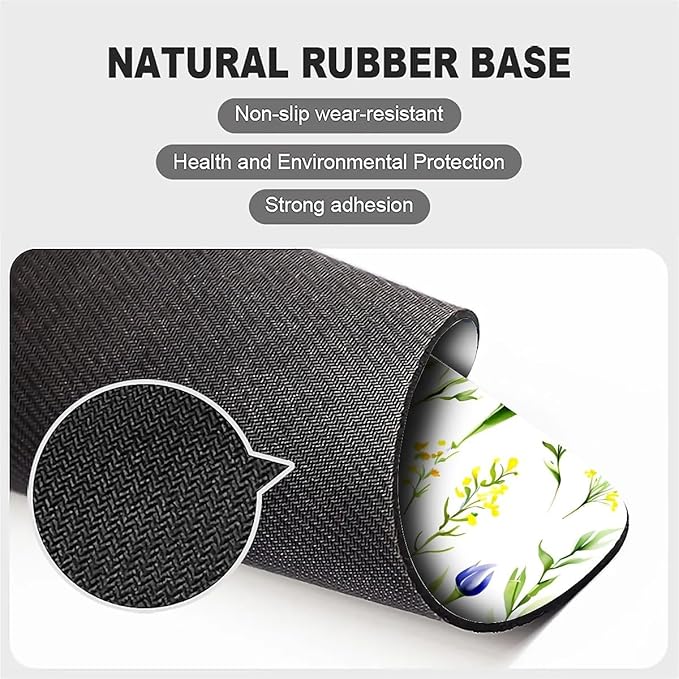 Square Mouse Pad Beautiful Flowers Plants 4, Personalized Premium-Textured Custom Mouse Mat Design, Washable Mousepad Cloth, Non-Slip Rubber Base Computer Mouse Pads for Wireless Mouse