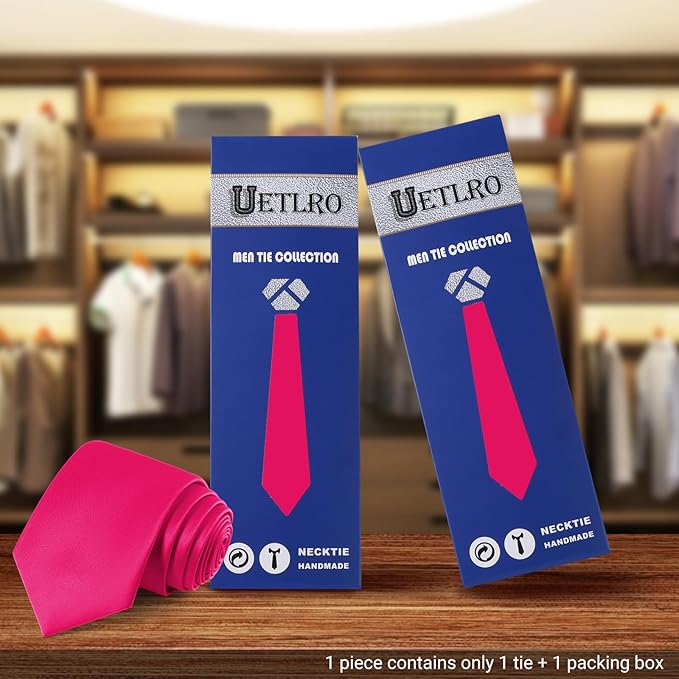 Black Ties For Men Solid Pure Color Formal Neckties 3.15" (8CM) Men's Tie for Business and Wedding with Gift Box