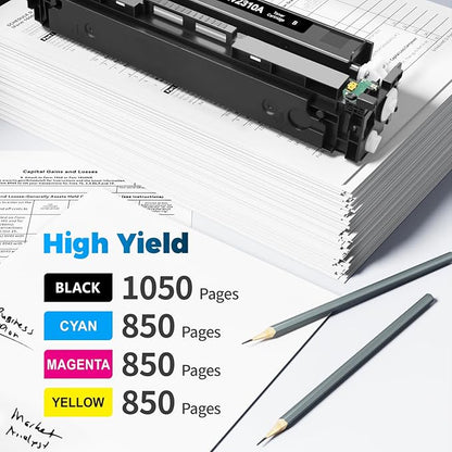 215A Toner Cartridges (with Chip) Compatible for HP 215A Toner Cartridges 4 Pack W2310A W2311A W2312A W2313A for Color Pro MFP M183fw M182nw M182 M183 M155 (Black Cyan Magenta Yellow)