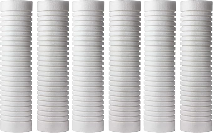 CFS – Standard Capacity Grooved Water Filter Cartridges Compatible with Whirlpool WHKF-GD05 Models – Removes Bad Taste and Odor – Whole House Replacement Filter Cartridge (6 Pack)