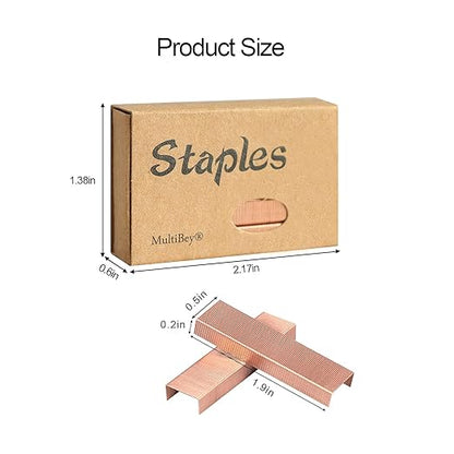 MultiBey Rose Gold Staples Stapler Refill Standard Size #12, 4 Boxes per Pack (Rose Gold)